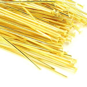 3cm-Head Pins-Gold Plated (100pcs)